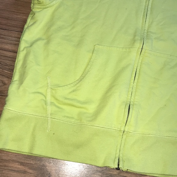 C9 Champion lime green short Sleeves zipper hoodie puff shoulders size large - Picture 5 of 13